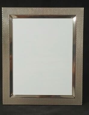 Silver Plated 8x10 Inch Picture Frame with Woven Border and Velvet Backing
